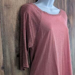 Mossimo Supply Co. Pink Raglan 3/4 Sleeve Lightweight Tee S        -121JH